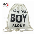 Specific double pull rope canvas backpack drawstring printed bag